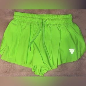 Neon Green Flowy Shorts